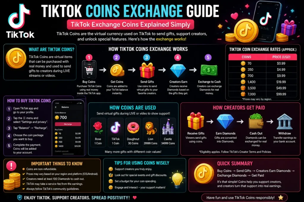 TikTok Coins Exchange Guide